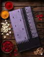 Invaluable Lavender Cotton Silk Saree With Desiring Blouse Piece