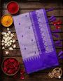 Captivating Lavender Cotton Silk Saree With Demesne Blouse Piece