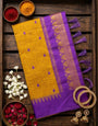 Vivacious Mustard Cotton Silk Saree With Pleasant Blouse Piece