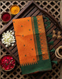 Splendorous Orange Cotton Silk Saree With Epiphany Blouse Piece