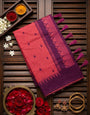 Ratatouille Pink Cotton Silk Saree With Flattering Blouse Piece