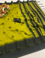Ineffable Green Cotton Silk Saree With Ephemeral Blouse Piece