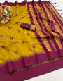 Wonderful Mustard Cotton Silk Saree With Ebullience Blouse Piece