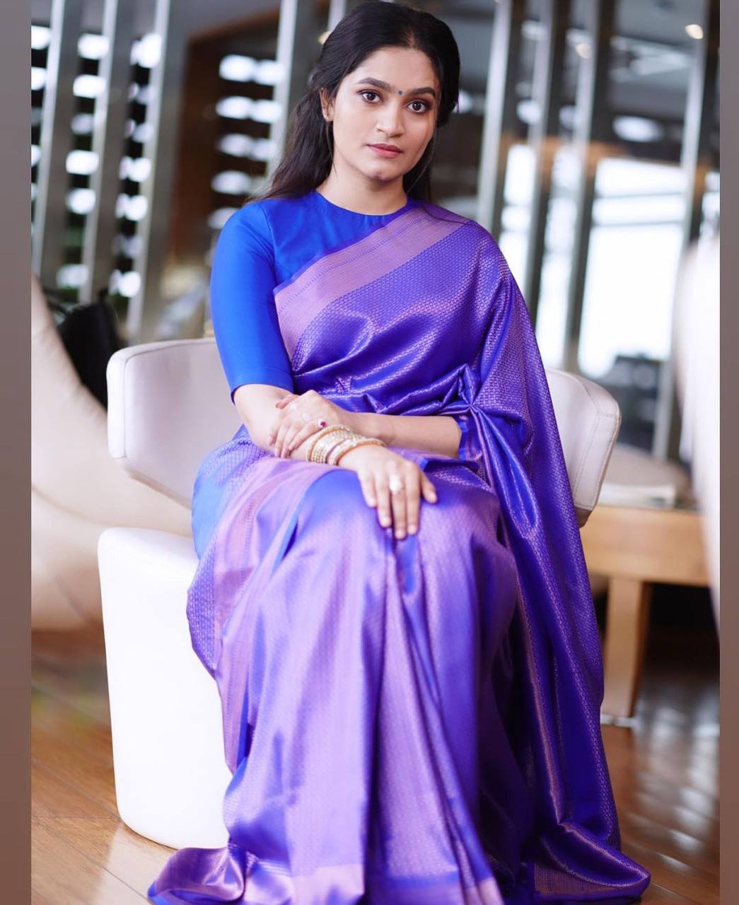 Flaunt Blue Soft Silk Saree With Gorgeous Blouse Piece