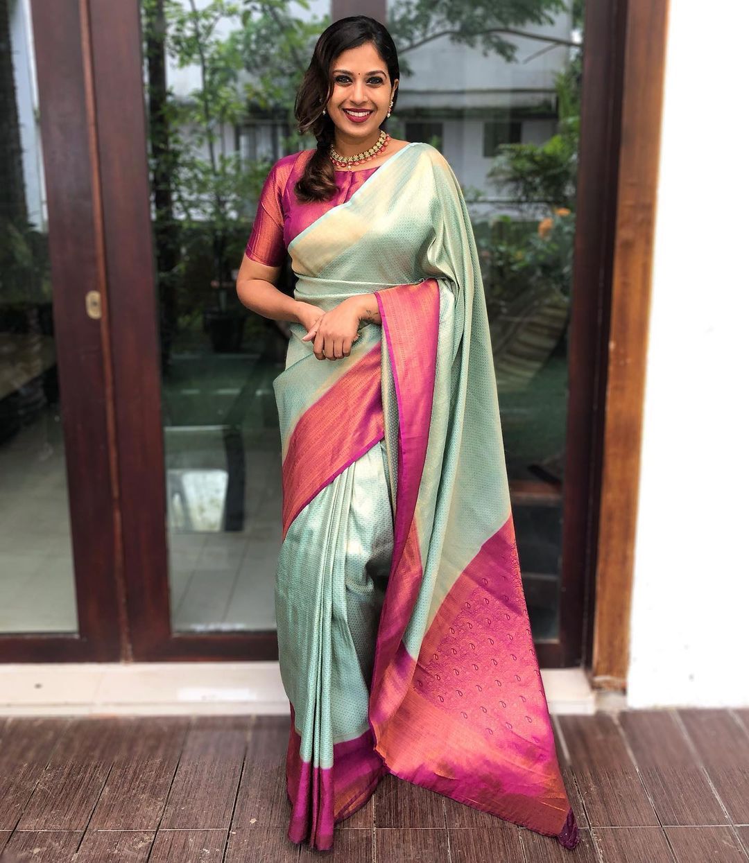 Extraordinary Sea Green Soft Silk Saree With Palimpsest Blouse Piece