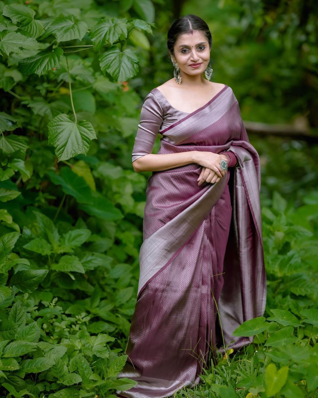 Effulgent Brown Soft Silk Saree With Flaunt Blouse Piece