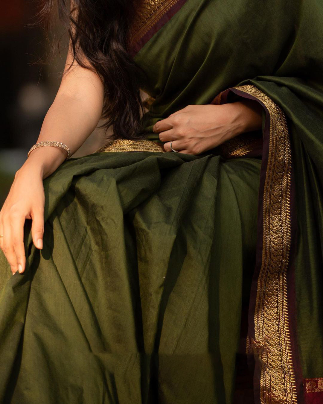 Adorning Green Soft Banarasi Silk Saree With Confounding Blouse Piece