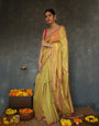 Quixotic Mustard Cotton Silk Saree With Ethnic Blouse Piece