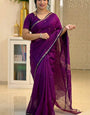 Staring Purple Cotton Silk Saree With Radiant Blouse Piece