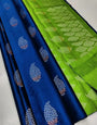 Flattering Blue Soft Silk Saree With Ravishing Blouse Piece