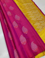 Lagniappe Dark Pink Soft Silk Saree With Grandiose Blouse Piece