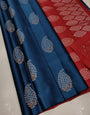 Excellent Navy Blue Soft Silk Saree With Ravishing Blouse Piece