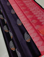 Ailurophile Purple Soft Silk Saree With Girlish Blouse Piece