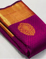 Engrossing Magenta Soft Banarasi Silk Saree With Proficient Blouse Piece