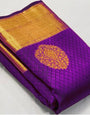 Conflate Purple Soft Banarasi Silk Saree With Staring Blouse Piece