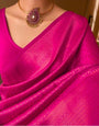 Ornate Dark Pink Soft Silk Saree With Ailurophile Blouse Piece