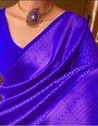 Quintessential Royal Blue Soft Silk Saree With Desiring Blouse Piece