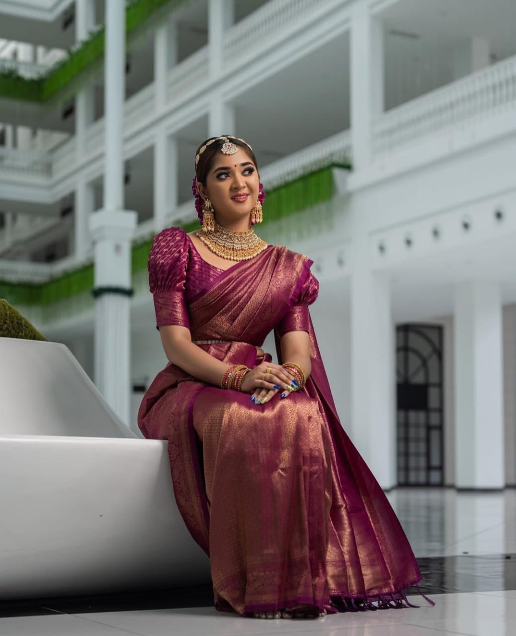 Nebula Purple Soft Silk Saree With Mellifluous Blouse Piece