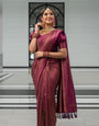 Nebula Purple Soft Silk Saree With Mellifluous Blouse Piece