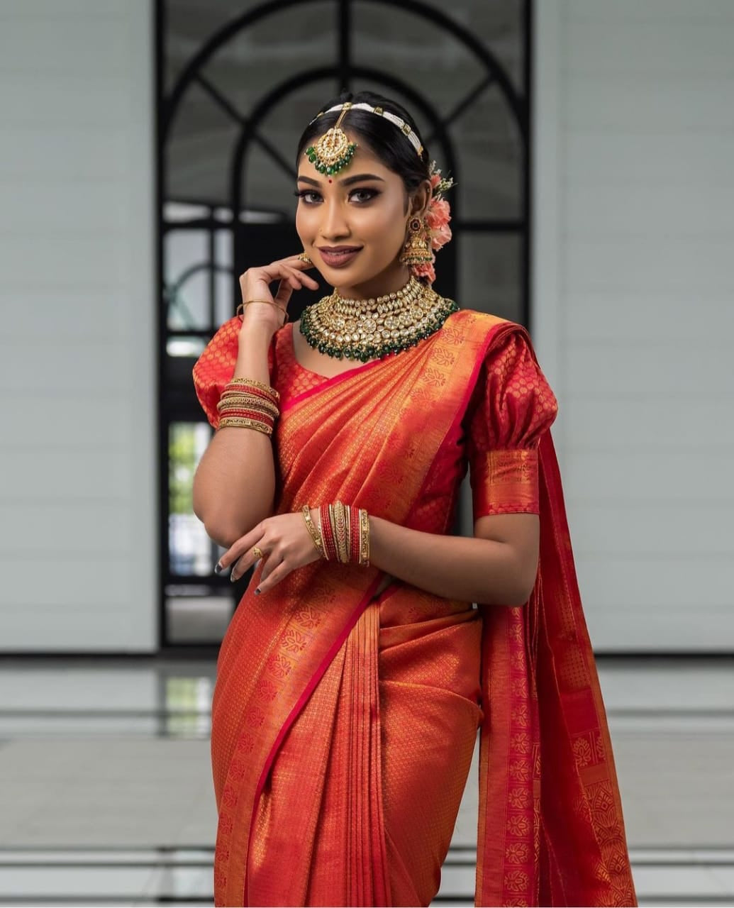 Scrupulous Red Soft Silk Saree With Marvellous Blouse Piece