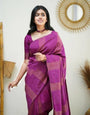 Alluring Magenta Soft Silk Saree With Evanescent Blouse Piece