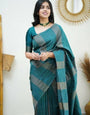 Blissful Rama Soft Silk Saree With Panoply Blouse Piece