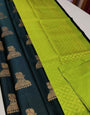 Bewitching Dark Green Soft Silk Saree With Winsome Blouse Piece