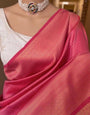 Captivating Dark Pink Soft Silk Saree With Sophisticated Blouse Piece