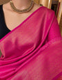 Diaphanous Magenta Soft Silk Saree With Ephemeral Blouse Piece