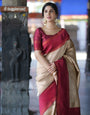 Lissome Beige Soft Silk Saree With Prodigal Blouse Piece