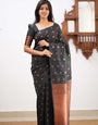 Scintilla Black Soft Silk Saree With Smashing Blouse Piece