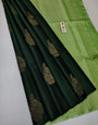 Rhapsody Dark Green Soft Silk Saree With Majesty Blouse Piece