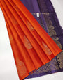 Mellifluous Orange Soft Silk Saree With Appealing Blouse Piece