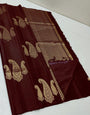 Sempiternal Brown Soft Silk Saree With Pulsating Blouse Piece