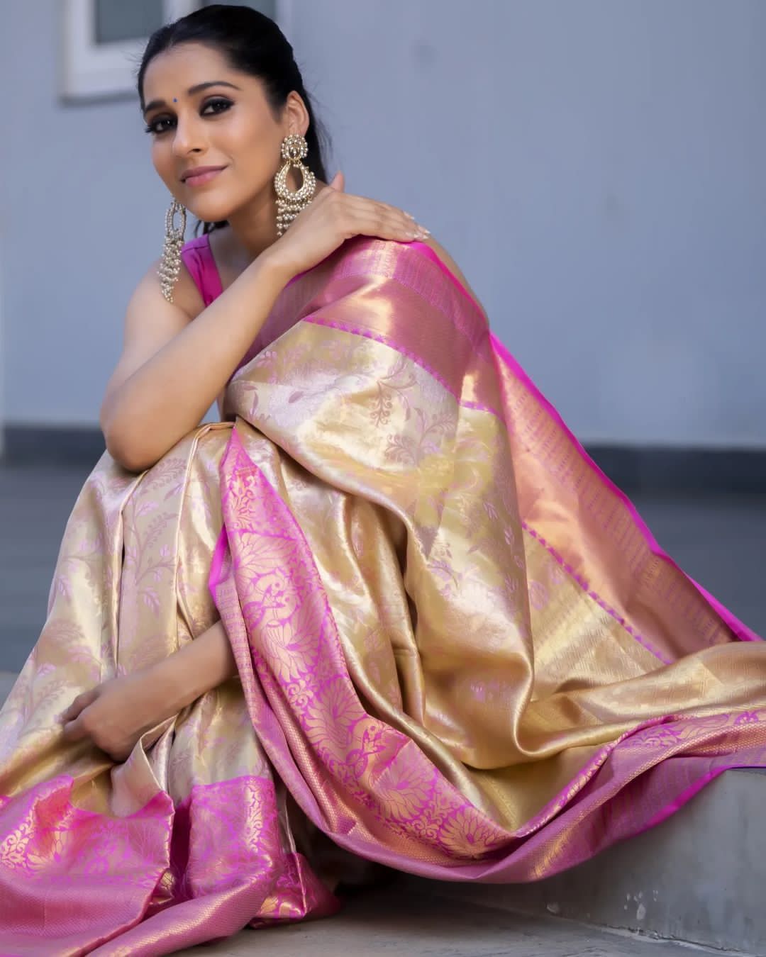 Scintillating Beige Soft Silk Saree With Unique Blouse Piece