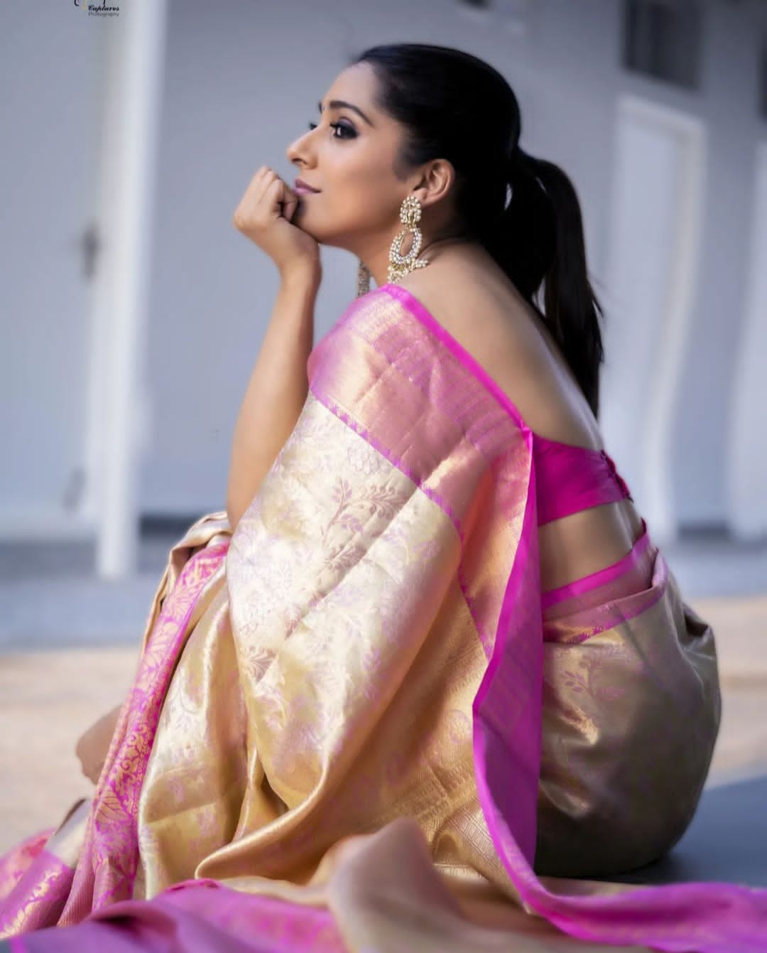 Scintillating Beige Soft Silk Saree With Unique Blouse Piece