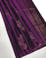 Delightful Purple Soft Silk Saree With Ravishing Blouse Piece