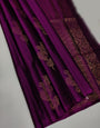 Delightful Purple Soft Silk Saree With Ravishing Blouse Piece