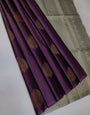 Assemblage Purple Soft Silk Saree With Snazzy Blouse Piece