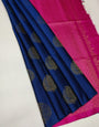 Imbrication Royal Blue Soft Silk Saree With Majestic Blouse Piece