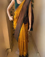 Blooming Yellow Soft Silk Saree With Splendorous Blouse Piece