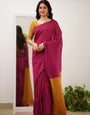 Smashing Dark Pink Cotton Silk Saree With Conflate Blouse Piece