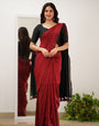 Pleasurable Red Cotton Silk Saree With Eye-catching Blouse Piece