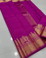 Jazzy Magenta Soft Silk Saree With Dissemble Blouse Piece