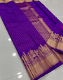 Wonderful Purple Soft Silk Saree With Ravishing Blouse Piece