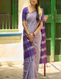 Cynosure Light Lavender Cotton Silk Saree With Traditional Blouse Piece
