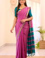 Lissome Pink Cotton Silk Saree With Imaginative Blouse Piece