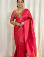 Desiring Dark Pink Soft Silk Saree With Panache Blouse Piece