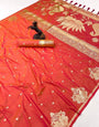 Dulcet Peach Soft Silk Saree With Unique Blouse Piece