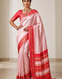 Chatoyant Baby Pink Soft Silk Saree With Ailurophile Blouse Piece
